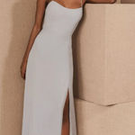 Jenny Yoo  Kiara Dress Light Green Gray Women's Maxi Morning Mist Bridesmaid Tie Photo 0