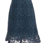 Chelsea 28 Teal Blue Lace Fit and Flare Halter Dress Photo 6