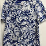 Chico's Navy and White Butterfly Print Short Sleeve Top Photo 0
