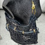 Andre Oliver Navy Blue Shoulder Bag with Snap Closure Gold Photo 7