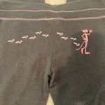 Pink Panther vtg dk gray flare leg low rise drawstring waist yoga pants. Size M. Size M Photo 5