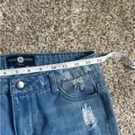 Daisy Street Blue High Rise Cropped Jeans with 'Girls Rock' Embroidery Denim 8 Photo 7