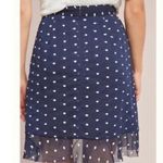 Anthropologie Hutch | Navy & White Polka Dot Ruffle Skirt Size 2 XS Pinup Retro Photo 2