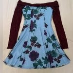 Kimchi Blue Urban Outfitters  Sydney Lace & Blue Maroon Floral Dre… Photo 2