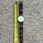 Accutime women’s‎ vintage plaid flannel gold tone red/green adjustable watch Photo 5