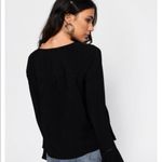 Tobi Lexi Lace Up Bell Sleeve Long Sleeve Black Blouse Top Small Photo 94