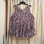 Torrid Pink Floral Lace-Up Chiffon Tiered Tank Top Photo 5