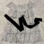 ZARA  Off The Shoulder Polka Dot Belted Dress White & Black Photo 4