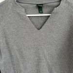 Wild Fable Long Sleeve V-Neck Waffle Cropped Boxy T-Shirt Heather Gray XS Photo 3