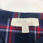 Olive & Oak  Navy red plaid button down shirt S B7 Photo 2