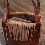 East West Leather Fringe Bag Brown Photo 1