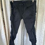 Juicy Couture  Distressed Faux Leather Trim Black Stretch Denim Skinny Jeans 30 Photo 1