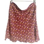 Free People IRL Floral Print Mini Slip Skirt in Plum Combo Size 10 Photo 3
