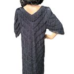 American Vintage Vintage Nightworks 1920's Flapper Dress Gatsby Black with Fringe size medium Photo 9