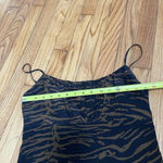 STAUD  Bell‎ Zebra Print Mini Dress in Black and Brown Spaghetti Strap Size 6 Photo 9