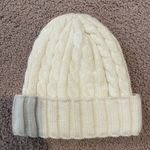 Fashion Y2K Unisex Cream Thick Cable Knit Beanie Photo 1