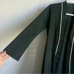 House of‎ Lancry Women's Black White Stripe Open Kimono Robe Size S Photo 3