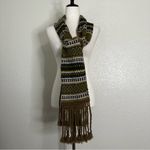 NWOT Andes Gifts Alpaca Blend Fair Isle Peruvian & Bolivian Hand Knit Scarf Green Photo 2