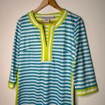 Gretchen Scott Designs The Hinkley Jersey Split Neck Dress Size Large Blue Photo 3