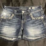 Miss Me Blue Jean Shorts with Distressed Wash Photo 0