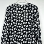 Blue Life  Womens Romper Shorts Black & White Retro Palm Tree Print Size Small Photo 7