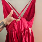 Fame and Partners Burgundy Red Astrid Maxi Dress Sleeveless V Neck Gown Holiday Photo 6