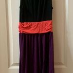 Merona Black/Coral/Purple Color-block Aline Dress Photo 5