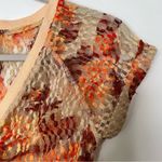 Free People  Solana Nylon Ruched Stretch Semi Sheer Floral Crop Top size S Photo 6