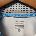 Nike  Pro Women's Stretchy Lightweight Pullover Sweatshirt‎ Blue Grey Polkadot XL Photo 2