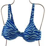 Womens Electric Blue Animal Print Bikini Cheeky Bottom Size Small Photo 1