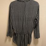 Indah Ironwood Black and White Nobel Stripe Button Front Collared Romper Size XS Photo 7