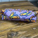 Clinique  Purple Butterfly Print Cosmetic Makeup Bag 8.5 x 5 inches Photo 3