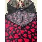 Victoria's Secret Victoria’s Secret Chemise Black Lace Trim Pink Hearts Babydoll Xs Valentines Day Photo 8