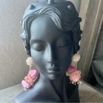 New! Pink and White Pearls Princess Flower Power Earring Photo 4