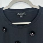 J.Crew Black Sequin Flower Embellished Short Sleeve T Shirt Womens Medium Photo 6
