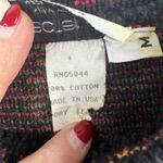 Vtg 90s M Medium Sweater Cotton Knit Boxy Boho Cottagecore Grunge USA Grannycore Black Photo 5