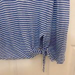 Banana Republic Sleeveless Assymetrical Front Tie Striped Linen Top Photo 4