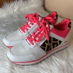 Michael Kors Billie Trainer Leather Leopard Print Sneakers Size 9 Photo 5
