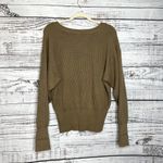 Free People Allure V Neck Sweater Tan Ribbed Knit Small Photo 1
