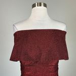 Vince Camuto Off the Shoulder Sparkly Mermaid Long Evening Gown Red Size 8 Dress Photo 5