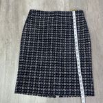 J.Crew  Lady Liberty Tweed Blue Metallic Houndstooth No. 2 Pencil Skirt Career Photo 3