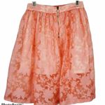 Topshop Burnout Coral Peach Floral Midi Skirt Photo 3