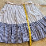 J.Crew High Rise Striped Ruffle Full Cotton Mini Skirt Pull On Blue White 0 Photo 5