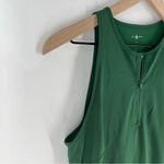 Lou & grey Stretch Woven Forest Green Sleeveless Zip Neck Mini Dress Size S Photo 3