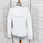 Boston Proper Velour Rhinestones Hoodie Sweater White XS Sweatshirt Top Photo 4