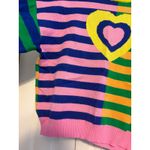 Daisy Street Colorblock Stripe Heart Mock Neck Sweater Women's Size M Photo 3