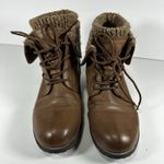 Jessica Cline Cognac Brown Karson Fold Over Collar Boots Size 10 Photo 1
