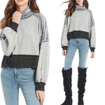 Free People NEW At The Lodge Pullover Top Size XS Grey Frost Combo Fair Isle Ski Photo 10