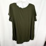 Torrid  Plus Size 2X Top‎ Pride Lesbian Olive Green Short Sleeve V Neck 513 Photo 1