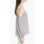Milly  Jillian Dot Print Silk Off the‎ Shoulder Top Size P (0-2) Fabric Italy Photo 2